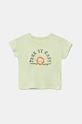 United Colors of Benetton tricou din bumbac pentru bebelusi culoarea verde, cu imprimeu, 3096A106D