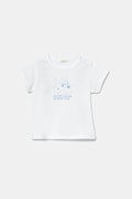 United Colors of Benetton t-shirt bawełniany niemowlęcy kolor biały wzorzysty 3I1XA1069