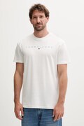 Tommy Jeans t-shirt bawełniany męski kolor beżowy z aplikacją DM0DM20744