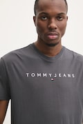 Tommy Jeans t-shirt in cotone uomo colore grigio con applicazione DM0DM20744