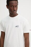 Bavlněné tričko Tommy Jeans bílá barva, s aplikací, DM0DM21140