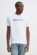 Bavlnené tričko Karl Lagerfeld Jeans pánske, biela farba, s potlačou, A1M17002