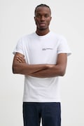 Bombažna kratka majica Karl Lagerfeld Jeans moška, bela barva, A1M17003