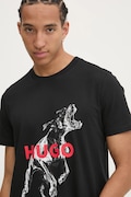 HUGO t-shirt bawełniany męski kolor czarny gładki 50530607