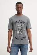 HUGO tricou din bumbac bărbați, culoarea gri, cu imprimeu, 50530684