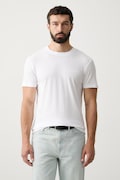 Karl Lagerfeld basic tričko pánské bavlněné s elastanem 2-pack bílé A1M47097