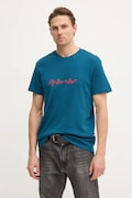 G-Star t-shirt bawełniany męski kolor turkusowy z nadrukiem D25150-C812