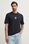 Armani Exchange pamut póló sötétkék, férfi, nyomott mintás, XM000363 AF12308