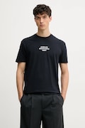 Armani Exchange t-shirt in cotone uomo colore blu navy con applicazione XM000540 AF10362