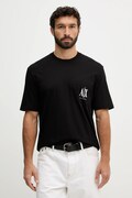Armani Exchange t-shirt bawełniany męski kolor czarny gładki XM000366 AF12308