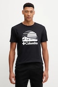 Columbia pamut póló Path Lake fekete, férfi, nyomott mintás, 1934814.
