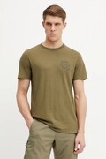 Fjallraven t-shirt Hemp Blend Out Here męski kolor zielony z nadrukiem F12600265