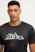 Jack Wolfskin t-shirt sportowy Peak Graphic męski kolor czarny wzorzysty A63269