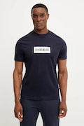 Napapijri t-shirt bawełniany S-Box męski kolor granatowy z nadrukiem NP0A4I3L1761