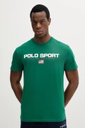 Bavlněné tričko Polo Ralph Lauren pánské, zelená barva, s potiskem, 710880627