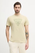 Guess t-shirt bawełniany męski kolor beżowy z aplikacją M5GI16 K8FQ4