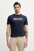 Calvin Klein pamut póló sötétkék, férfi, nyomott mintás, K10K114149