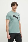 Puma tricou de antrenament Tad Essentials Solid Cat culoarea verde, cu imprimeu, 525921