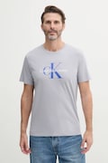 Бавовняна футболка Calvin Klein Jeans чоловіча колір фіолетовий з принтом LV040EM286
