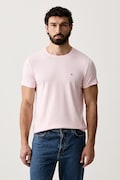 Tommy Hilfiger T-shirt basic męski bawełniany z elastanem różowy MW0MW10800