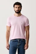 Tommy Hilfiger maglietta basic da uomo in cotone con elastan rosa MW0MW10800