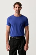 Tommy Hilfiger basic tričko pánské bavlněné s elastanem námořnické modré MW0MW10800