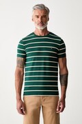 Tommy Hilfiger T-shirt basic męski bawełniany z elastanem zielony MW0MW10800