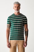 Tommy Hilfiger T-shirt basic męski bawełniany z elastanem zielony MW0MW10800