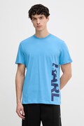 Karl Lagerfeld T-shirt męski bawełniany niebieski A2M46038