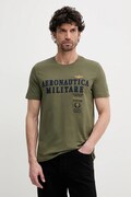 Bavlněné tričko Aeronautica Militare zelená barva, s aplikací, TS2401J592
