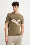 Bavlnené tričko Aeronautica Militare pánske, zelená farba, s potlačou, TS2406J641
