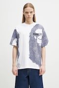 A Bathing Ape t-shirt in cotone Water Print College uomo colore bianco 1L30109339