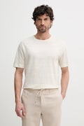 Gant t-shirt lniany męski kolor beżowy gładki 2003318