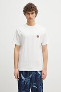 Kenzo cotton t-shirt Happy Tiger men’s white color with an application FF55TS5274SG.02
