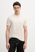 Bavlnené tričko United Colors of Benetton pánske, béžová farba, jednofarebné, 3M4WU1088