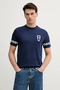 United Colors of Benetton tricou din bumbac culoarea bleumarin, cu imprimeu, 3BL0U10AF