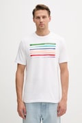 Памучна тениска United Colors of Benetton в бяло с принт 3BL0U10AG