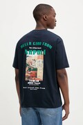 Marc O'Polo tricou din bumbac culoarea bleumarin, cu imprimeu, 5000007261