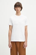 Helmut Lang t-shirt bawełniany EMBOSSED.TEE.ROUNDED męski kolor biały z aplikacją P01HM508