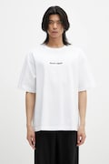 Памучна тениска Maison Kitsuné Maison Kitsune Embroidery Oversize в бяло с апликация OM00122KJ0119