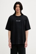 Памучна тениска Maison Kitsuné Maison Kitsune Embroidery Oversize в черно с апликация OM00122KJ0119