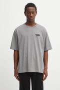 Maison Kitsuné cotton t-shirt Maison Kitsune Handwriting Embroidery gray color with an application OM00123KJ0119