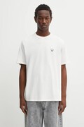 Café Kitsuné t-shirt bawełniany Barista Fox Patch Relax kolor beżowy gładki CKNU00102KJ7014