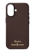 Polo Ralph Lauren etui skórzane na telefon iPhone 16 kolor brązowy 405P17551