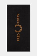Fred Perry ręcznik plażowy bawełniany czarny MS7705