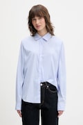HUGO cămașă pentru femei cu bumbac The Essential Shirt albastră cu dungi 50552601