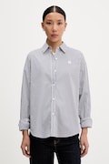 HUGO cămașă pentru femei, cu bumbac The Essential Shirt bleumarin cu dungi 50552601