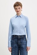 HUGO koszula The Fitted Shirt damska kolor niebieski slim z kołnierzykiem klasycznym 50554568