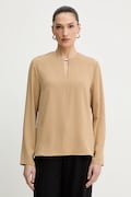 Blúzka Calvin Klein béžová farba, jednofarebná, LV044E903G