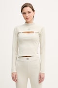 Alpha Industries longsleeve damski bawełniano-elastanowy World Cut Out Longsleeve W beżowy 266090